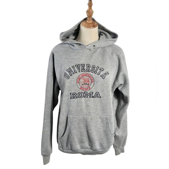 Lemon Collection Univerita Roma Italian Gray College Hoodie - Picture 1 of 9